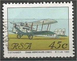 SOUTH AFRICA, 1993, used 45c, Aircraft. Hercules Scott 849k