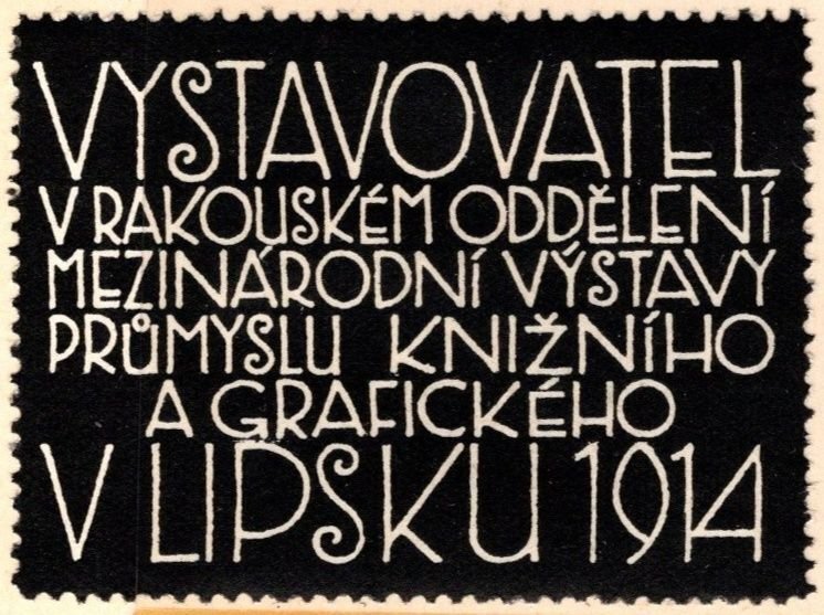 1914 Czech Poster Stamp Exhibitor Austrian Department International Exhibition