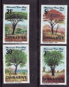 Zimbabwe-Sc#442-5- id6-unused NH set-Trees-1981-