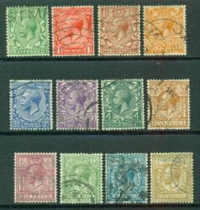 Great Britain #187-200  Used  VF  Scott $72.95