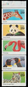 PCBstamps   US #2705/2709a BK Pane $1.45(5x34c)Wild Animals, MNH, (3)