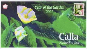 CA22-003, 2022, Calla, First Day of Issue, Pictorial Postmark, White, Year of th