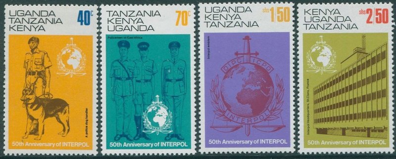 Kenya Uganda Tanganyika 1973 SG338-341 Interpol set MNH 