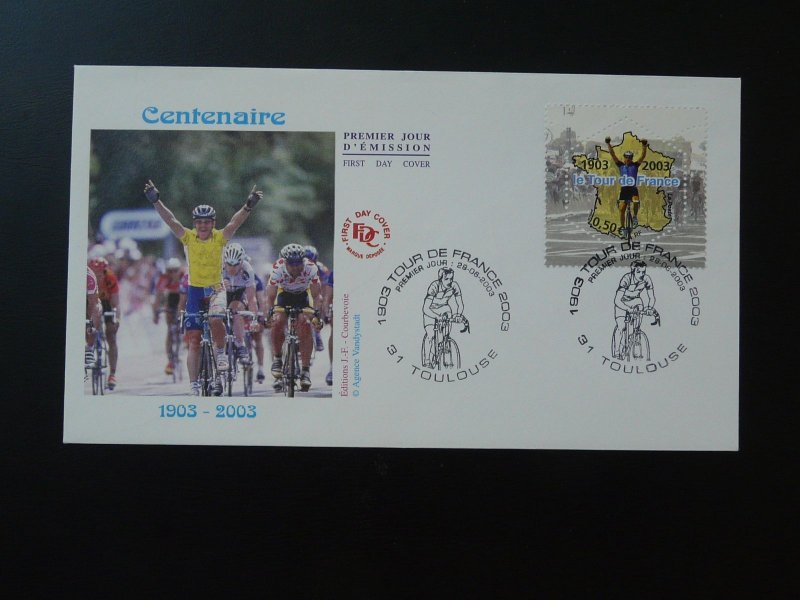 FDC bicycle cycling centenary of Tour de France 2003