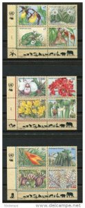 UN 1996 The complete set of all three offices(NY  Geneva & Vienna)m Blocks of 4
