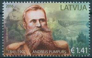 Latvia 2016 MNH Andrejs Pumpurs 1v Set Poets Writers Stamps