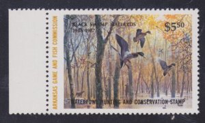 State Hunting/Fishing Revenues - AR - 1986 Duck Stamp - AR-6 - MNH