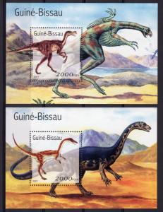 Guinea-Bissau 2001 Mi#1563/1564 DINOSAURS 2 Souvenir Sheets MNH