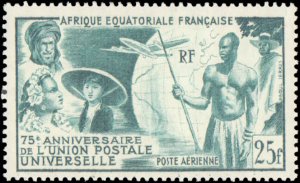 French Equatorial Africa #C34, Complete Set, 1949, UPU, Hinged