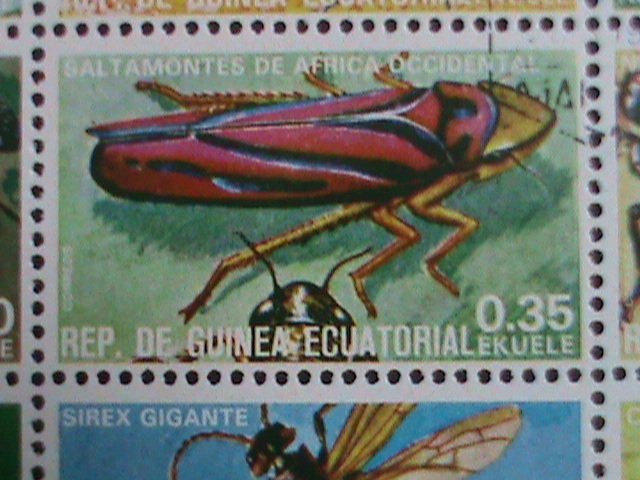 Equatorial Guinea Stamp:1974 World Famous Insects CTO Full Sheet