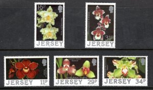 GREAT BRITAIN JERSEY 442-6 MNH VF Orchids Complete set