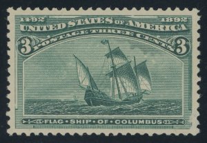 USA 232 - 3 cent Columbian - XF/Superb app Mint OGnh - tiny facial scrape