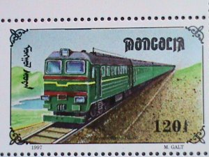 MONGOLIA STAMP-  WORLD FAMOUS LOCOMOTIVES TRAINS MNH SHEET VERY FINE