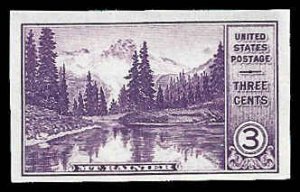 PCBstamps   US # 758 3c Mt. Rainier National Park, MNH, (5)