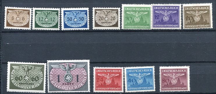 Germany General Government Accumulation 1940/43 MNH/MH Dienstmarken 7486