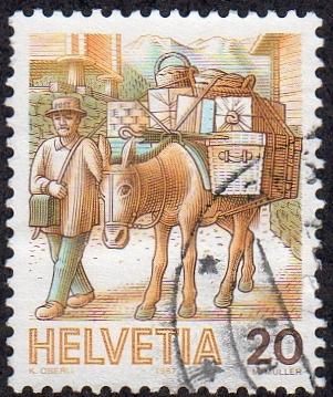 Switzerland 781 - Used - 20c Mule Post (1987) (cv $0.30)