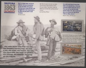 2013 US Scott#4787 - 4788 CIVIL WAR: 1863 Vicksburg & Gettysburg Pane of 12 MNH