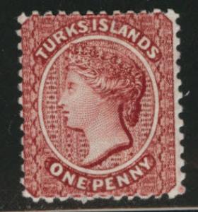 Turks Island  Scott 52 MH* 1887 p12 Victoria stamp CV $14