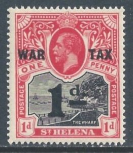 St. Helena #MR2 NH The Wharf, George V Issue Ovptd. War Tax, Surcharged