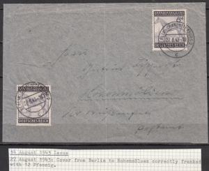 Germany - 22.8.1943 6pf+4 Grand Prize as MeF on cover (1831)