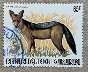 Burundi 1983 65fr Wild Dog, used.  WWF emblem.  Scott 598a, CV $75.00