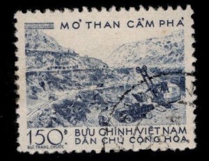 North Viet Nam Scott 91 Used 1959 Cam Pha Coal Mine stamp  typical cancel