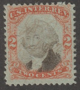 USA, stamp, Scott#R135,  used, hinged, Revenue stamp,  2 cents, Washington