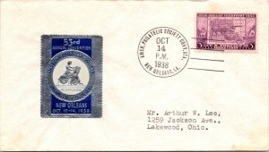 53rd ANNUAL AMERICAN PHILATELIC SOCIETY CONVENTION STATION NEW ORLEANS 1938