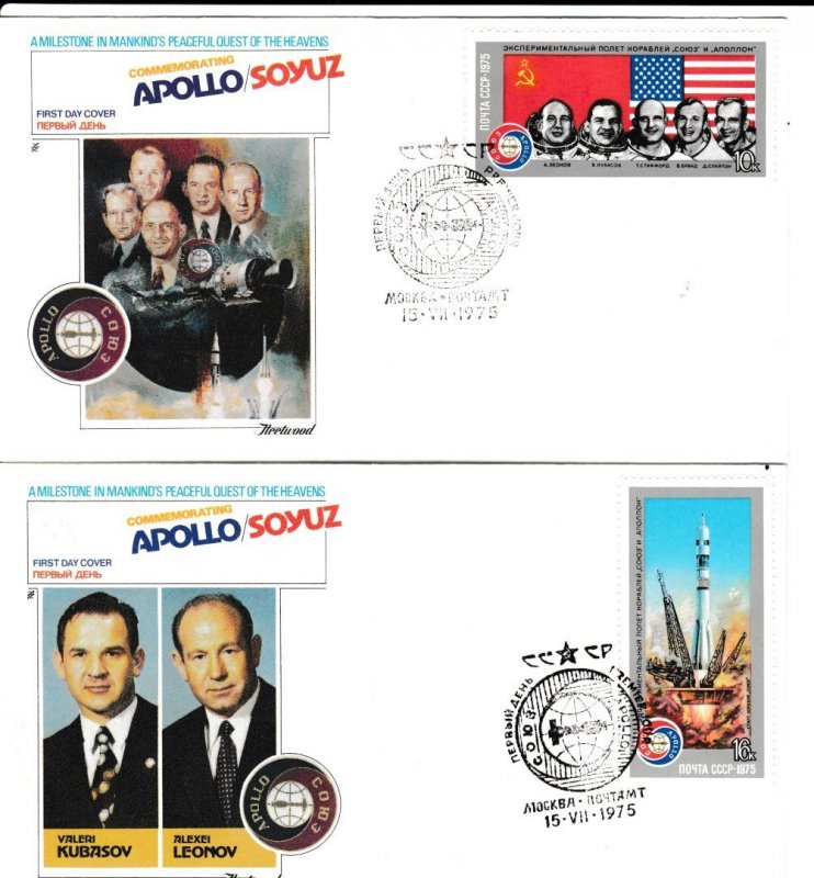 United States # 1569-1579, 1570a + Russian Issues for Apollo Soyuz 1st Days