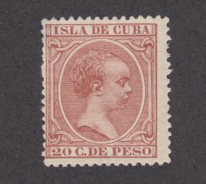 Cuba Sc 152 MOG. 1894 20c red brown King Alfonso XIII, lightly disturbed OG.