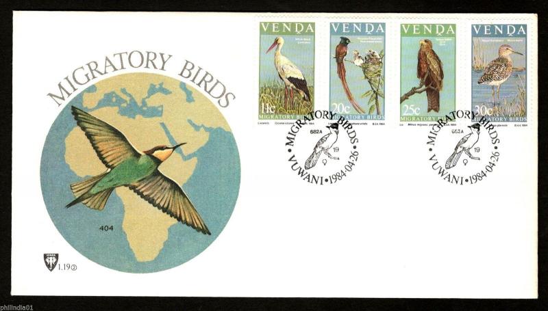 Venda 1984 Migratory Birds Flycatcher Strok Fauna Wildlife Sc 108-11 FDC # 16299