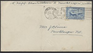 1944 July 1 Charlottetown PEI to New Glasgow NS Round Trip Flight Cover #4403