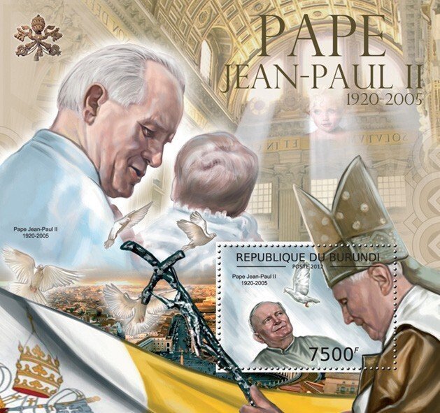 Burundi 2012 POPE JOHN PAUL II Sheet Perforated Mint NH