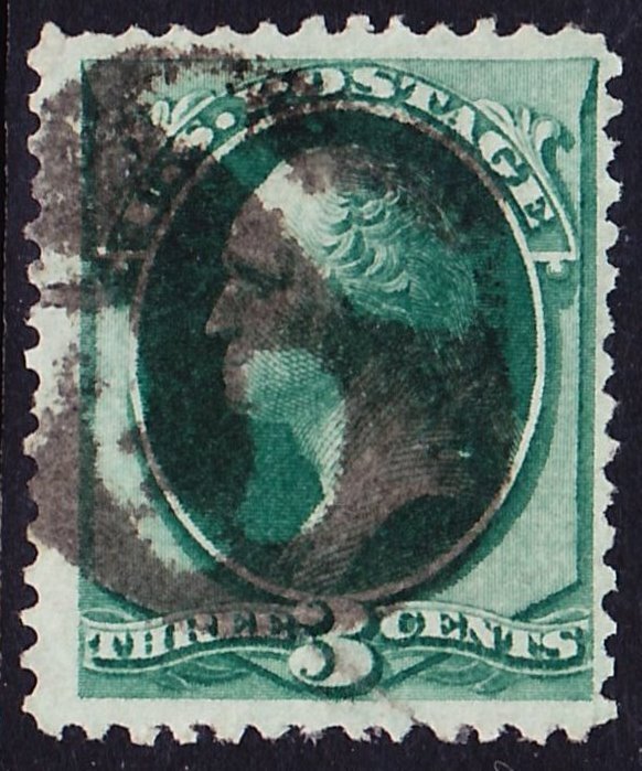 Scott 147, Used, Negative 12 Fancy Cancel, small sealed tear