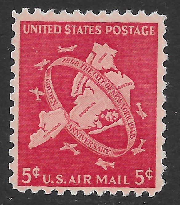 US C38 MNH Airmail.  New York City
