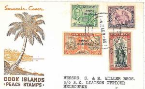 POSTAL HISTORY : COOK ISLANDS - COVER 1946: PEACE STAMPS 