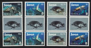 Samoa WWF Hawksbill Turtle 4v White Frame Gutter Pairs 2016 MNH SG#1427-1430