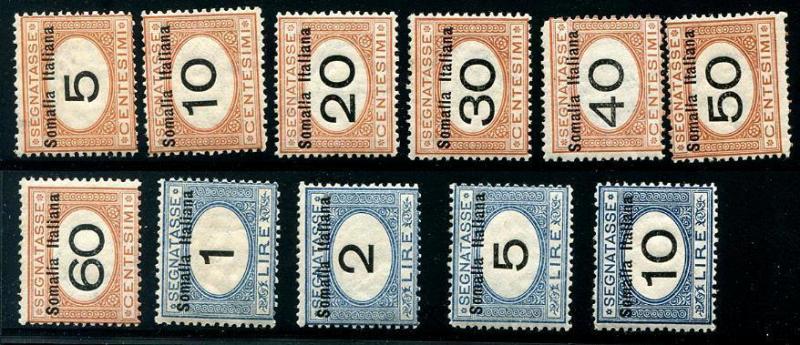 HERRICKSTAMP SOMALIA Sc.# J31-41 1926 Mint NH Postage Dues