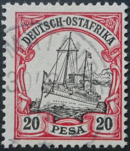 German East Africa 1901 Twenty Pesa with KILMATINDE postmark