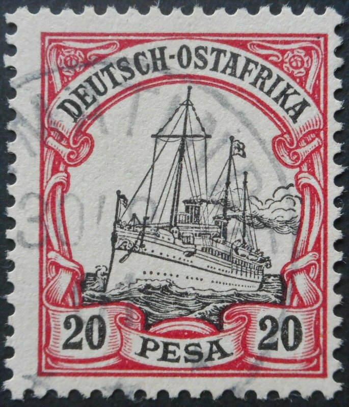 German East Africa 1901 Twenty Pesa with KILMATINDE postmark