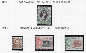 DOMINICA 1953-1974 QEII Album pages with mint - 39472