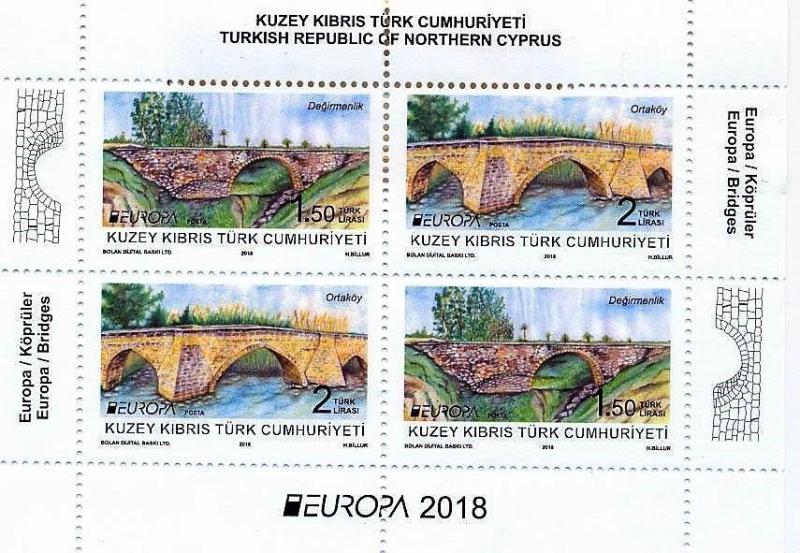 TURKISH CYPRUS - (S/S) EUROPA CEPT (BRIDGES) Stamp, MNH, 2018