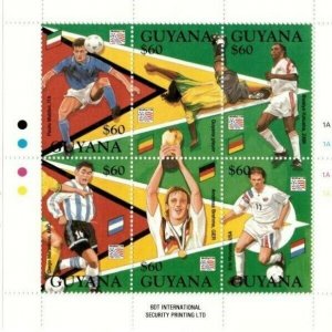 Guyana 1994 - World Cup Soccer - Sheet Of 6 Stamps - Scott #2854 - MNH