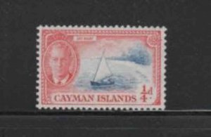 CAYMAN ISLANDS #122 1950 1/4p KING GEORGE VI & CATBOAT MINT VF LH O.G