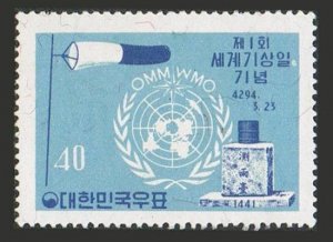 Korea South 321, 321a, MNH. Mi 321, Bl.159. 1st World Meteorological Day, 1961.