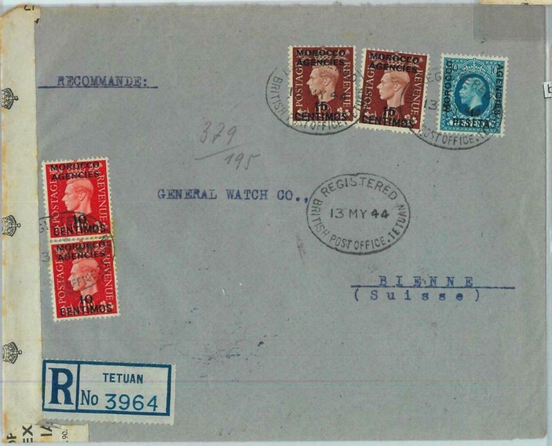 BK0281 -  MOROCCO AGENCIES - POSTAL HISTORY: COVER: TETUAN double CENSOR 1944