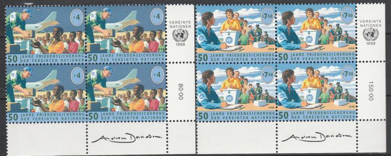 United Nations Vienna #242-3  MNH  Blocks  CV $6.25  (A4971)