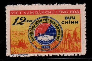 North Viet Nam Scott 145 Trade Union stamp typical rough perfs Unused