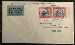 1935 Swakopmund South West Africa Special First Flight Cover FFC To Windhoek