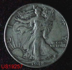 1942 WALKING LIBERTY HALF DOLLAR circulated